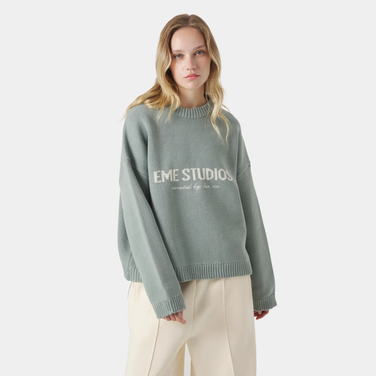 Sweater Eme Studios Master Aqua Green Knit