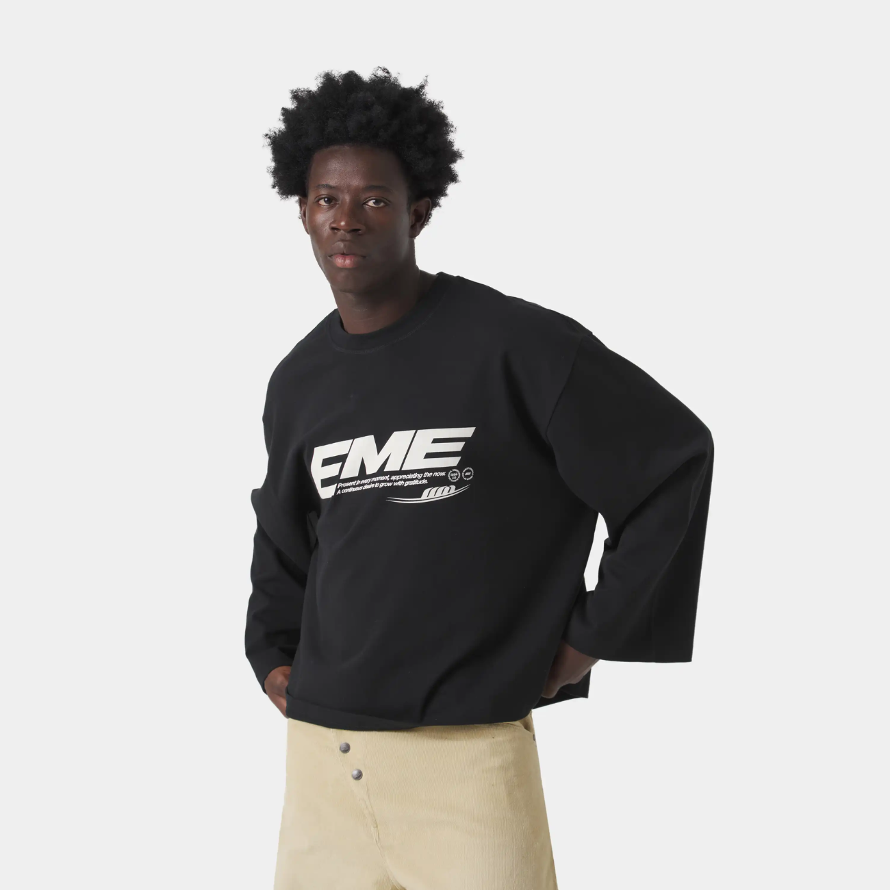 Polera Eme Studios Bound Black Long Sleeve Black