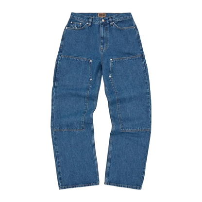 Pantalon Corteiz CRTZ Embossed C-Star Denim Work Pant Blue