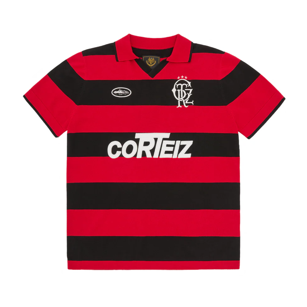 Polera Corteiz Striped Knit Jersey Red FW25