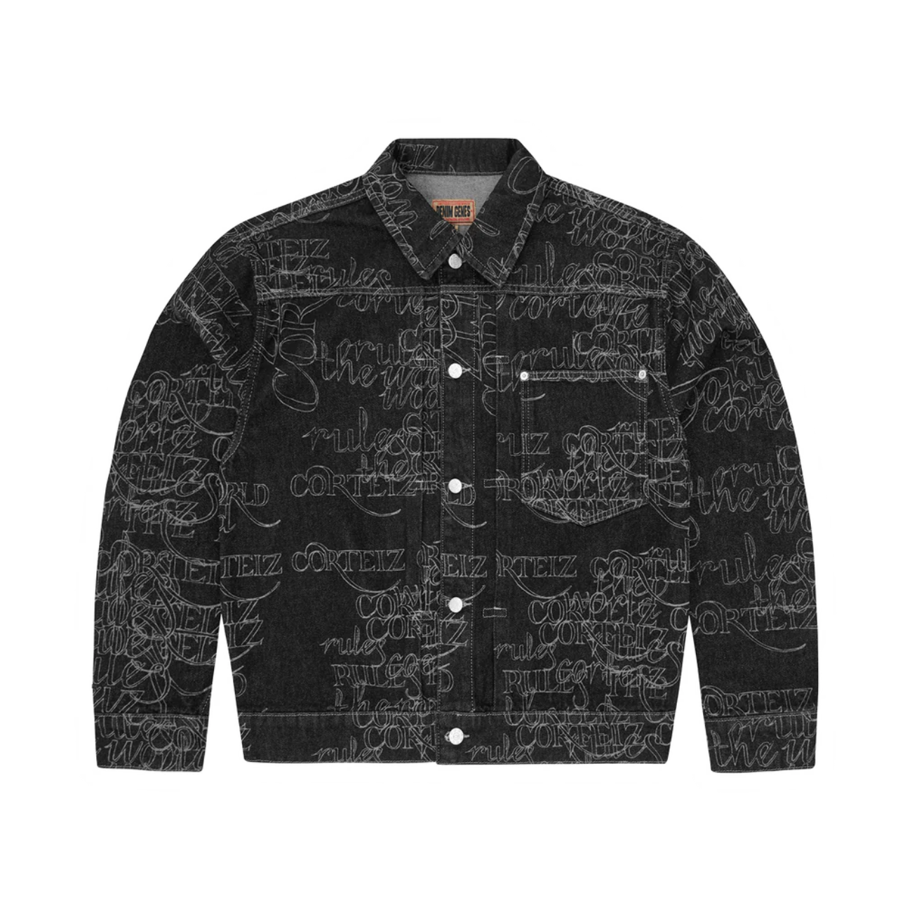 Chaqueta Corteiz Handwritten Denim Trucker Black