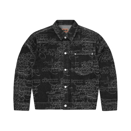 Chaqueta Corteiz Handwritten Denim Trucker Black