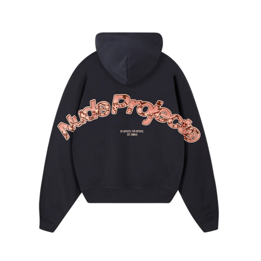 Poleron Nude Zip Hoodie Animalie Navy