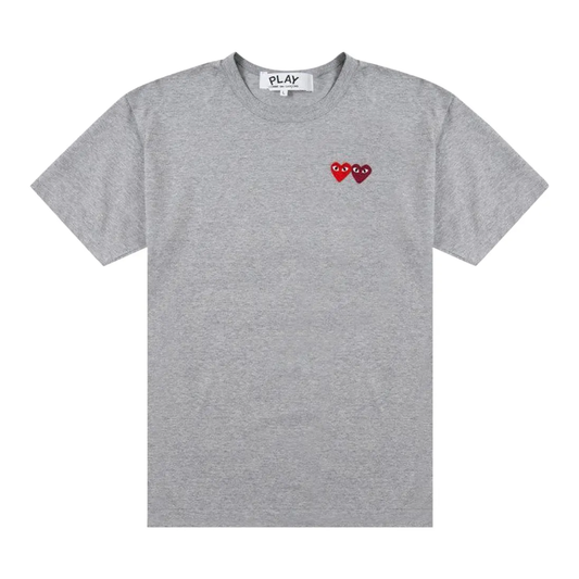 Polera CdG PLAY Double Heart Grey