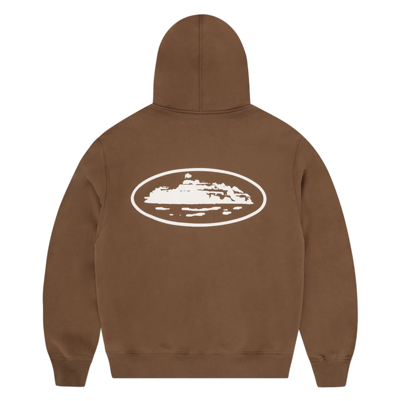 Poleron Corteiz Island Puff Print Zip Hoodie Brown