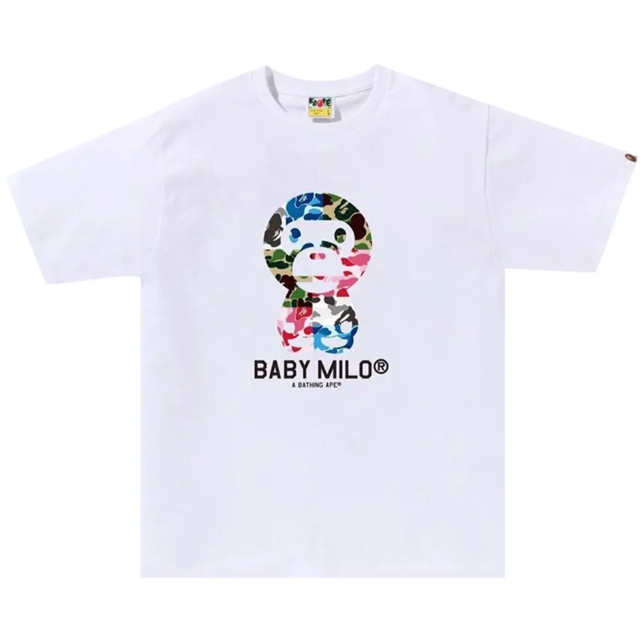 Polera BAPE ABC Camuflaje Crazy Baby Milo White