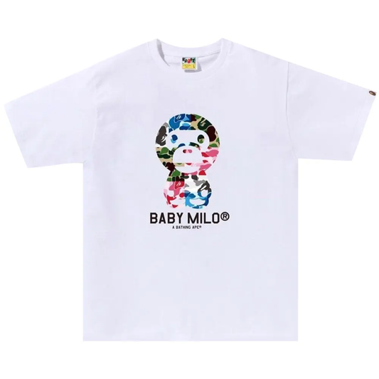 Polera BAPE ABC Camuflaje Crazy Baby Milo White