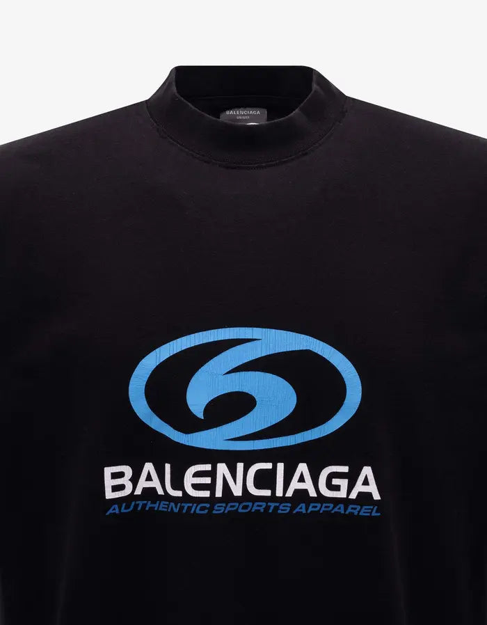 Polera Balenciaga Black Sports Logo Medium  Fit