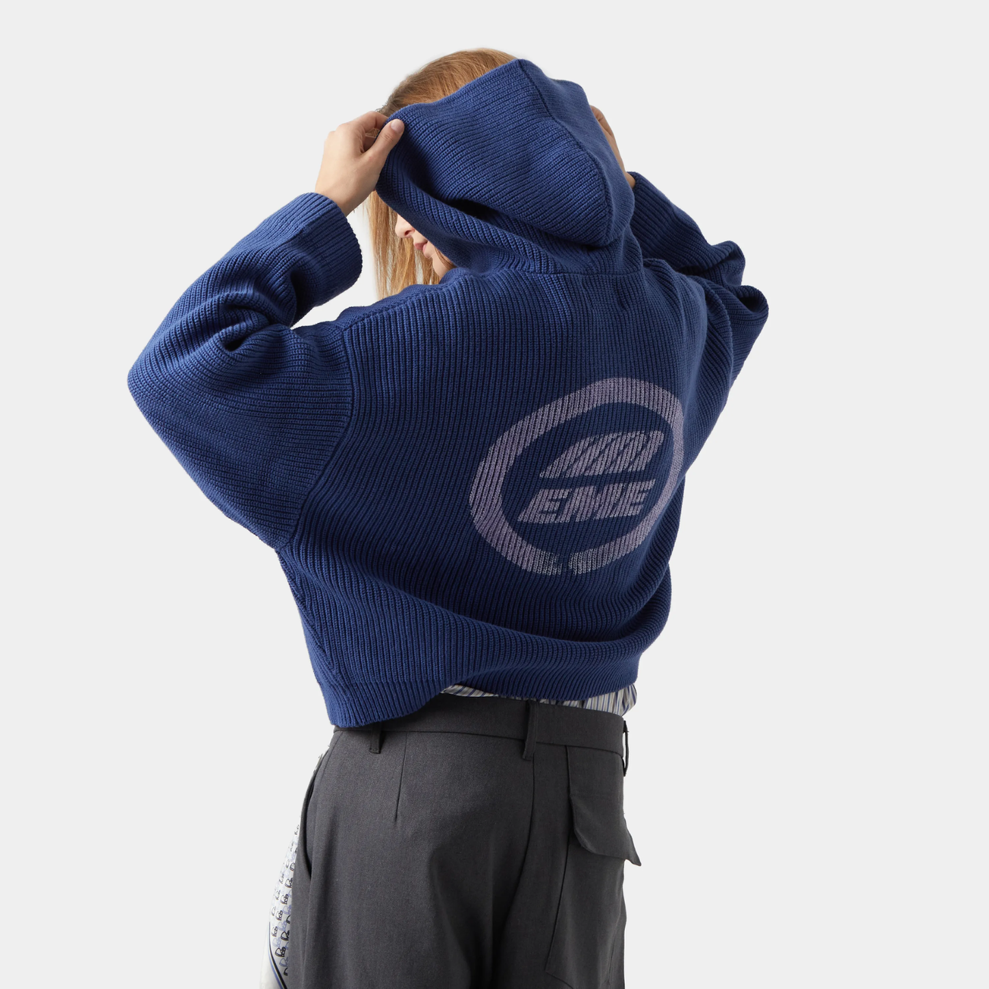 Sweater Eme Studios Anon Indigo Knit Full Zip