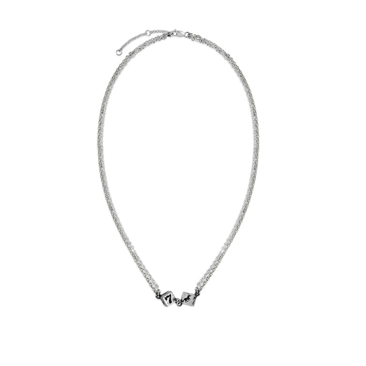 Collar Twojeys Dice Double Chain Silver