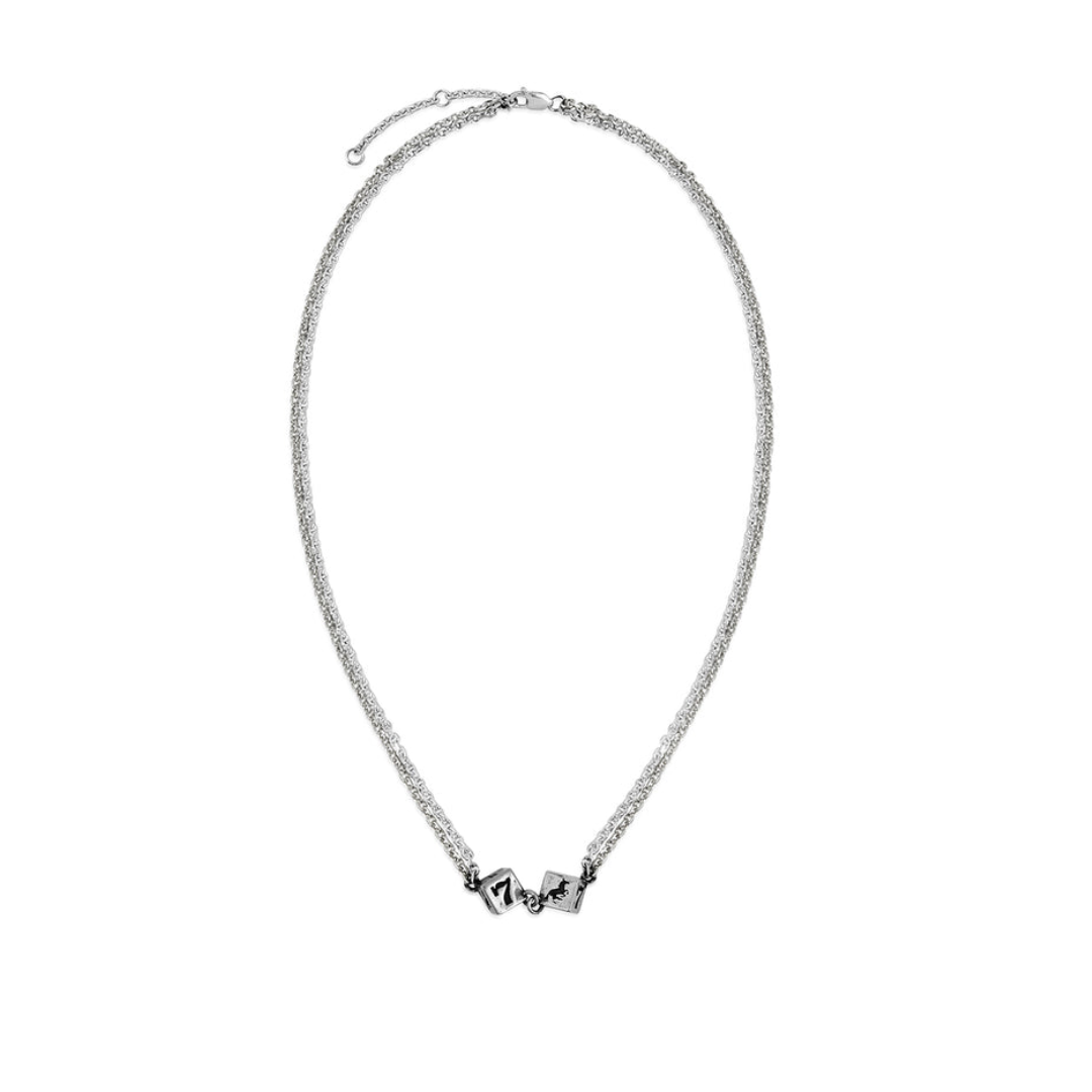 Collar Twojeys Dice Double Chain Silver