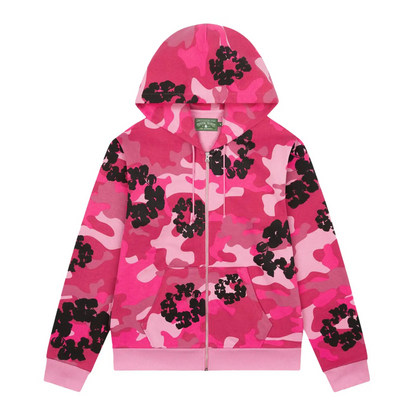 Poleron Denim Tears Wreath Zip Pink Camo - M