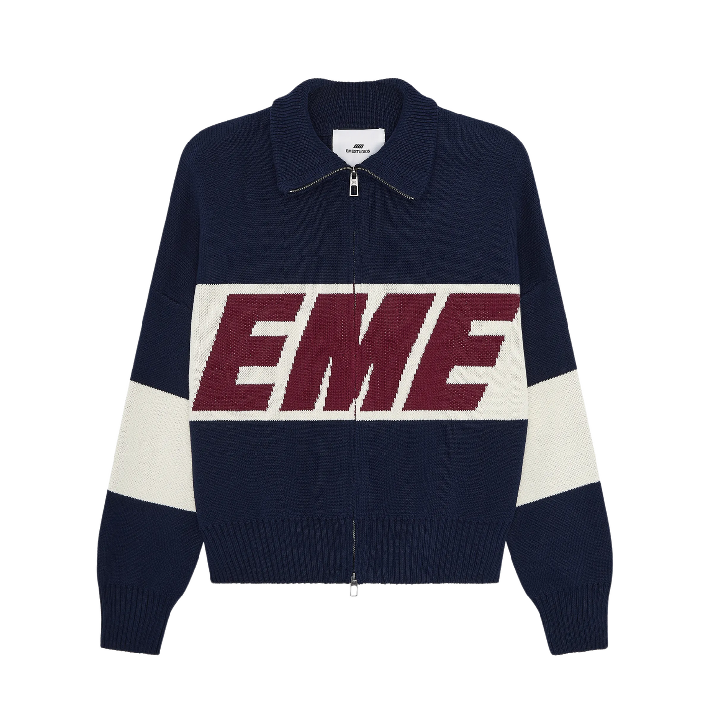 Sweater Eme Studios Thrill Navy Zipper Knit
