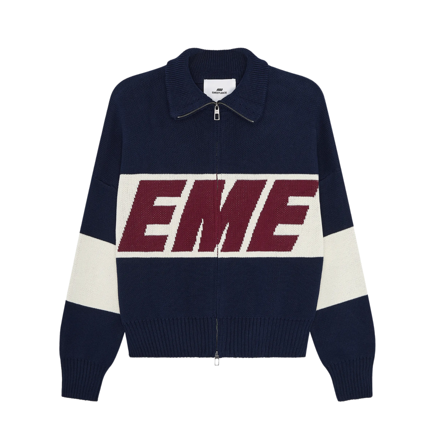 Sweater Eme Studios Thrill Navy Zipper Knit