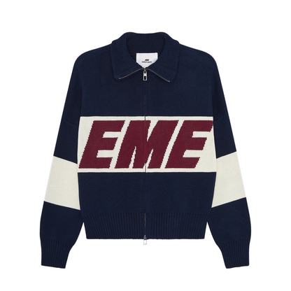 Sweater Eme Studios Thrill Navy Zipper Knit