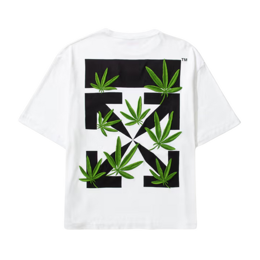 Polera Off-White Weed Arrows Over Skate White - XS
