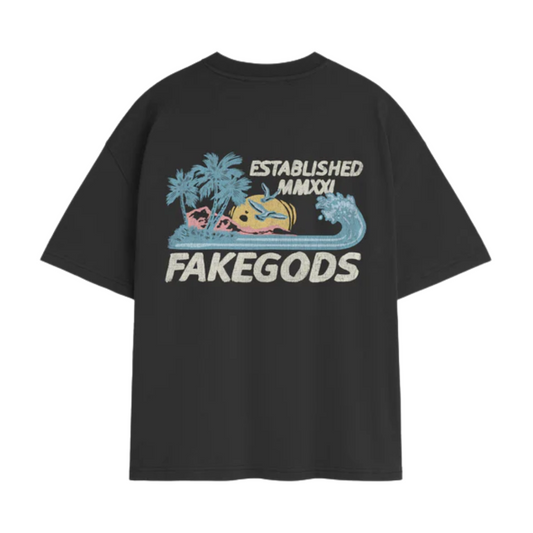 Polera Fake Gods Island Dark Grey