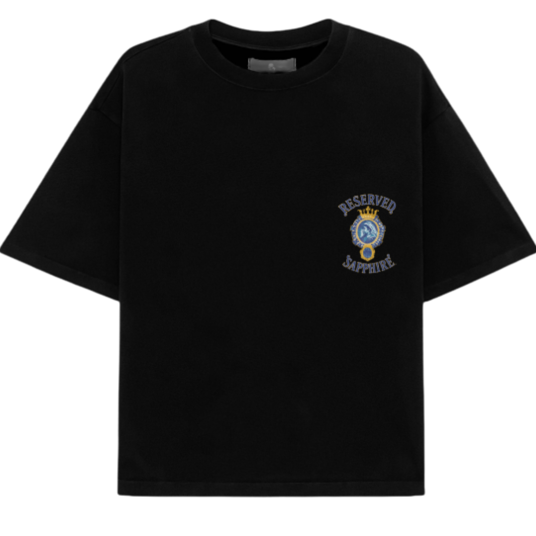 Polera Reserved Sapphire Heavyweight Boxy Negra