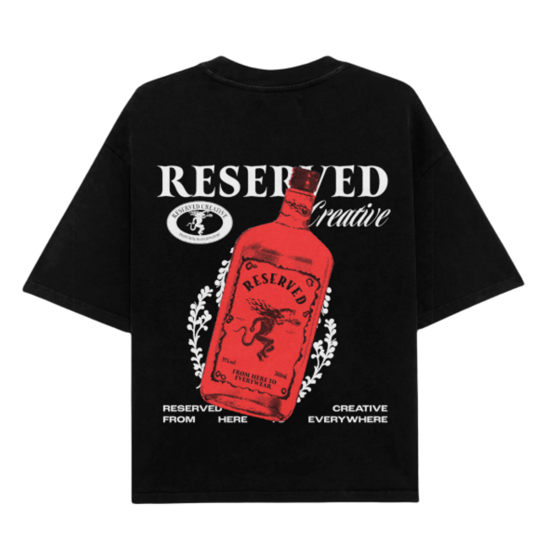 Polera Reserved Fireball Heavyweight Over Negra
