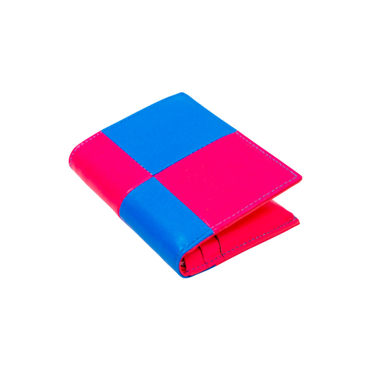 Billetera Comme des Garcons Fluo Squares Bifold Pink/Blue