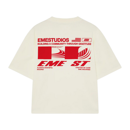 Polera Eme Studios Metropolitan Off Sand Oversized