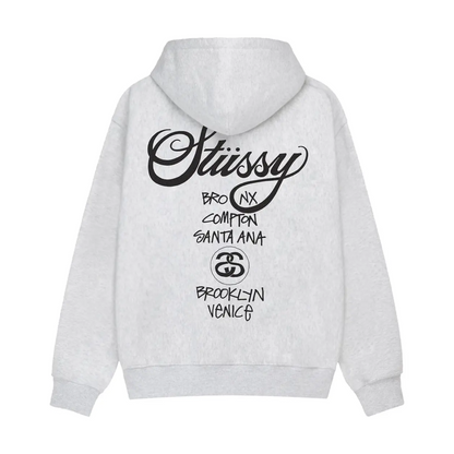 Poleron Stussy World Tour Ash Heather