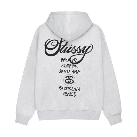 Poleron Stussy World Tour Ash Heather