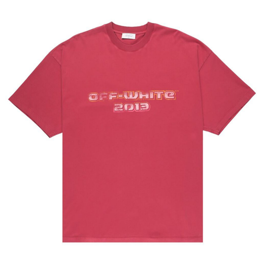 Polera Off-White Digit Bacchus Over Red/Multicolor
