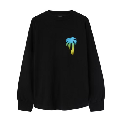 Polera Palm Angels Sprayed Palm Logo Over L/S Black