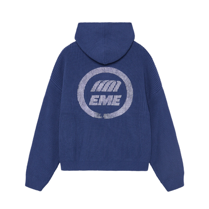 Sweater Eme Studios Anon Indigo Knit Full Zip