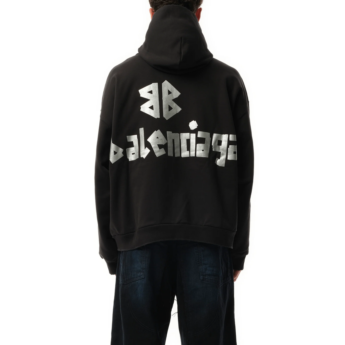 Poleron Balenciaga Ripped Pocket Faded Black/Silver