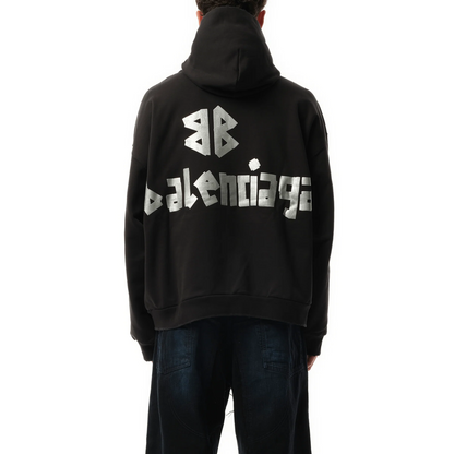 Poleron Balenciaga Ripped Pocket Faded Black/Silver