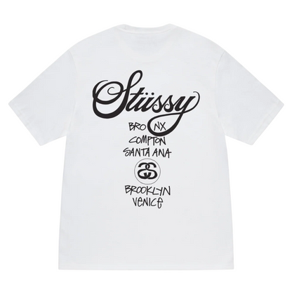 Polera Stussy World Tour White
