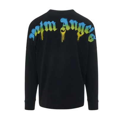 Polera Palm Angels Sprayed Palm Logo Over L/S Black