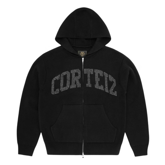 Sweater Corteiz 3M College Knit Zip Black