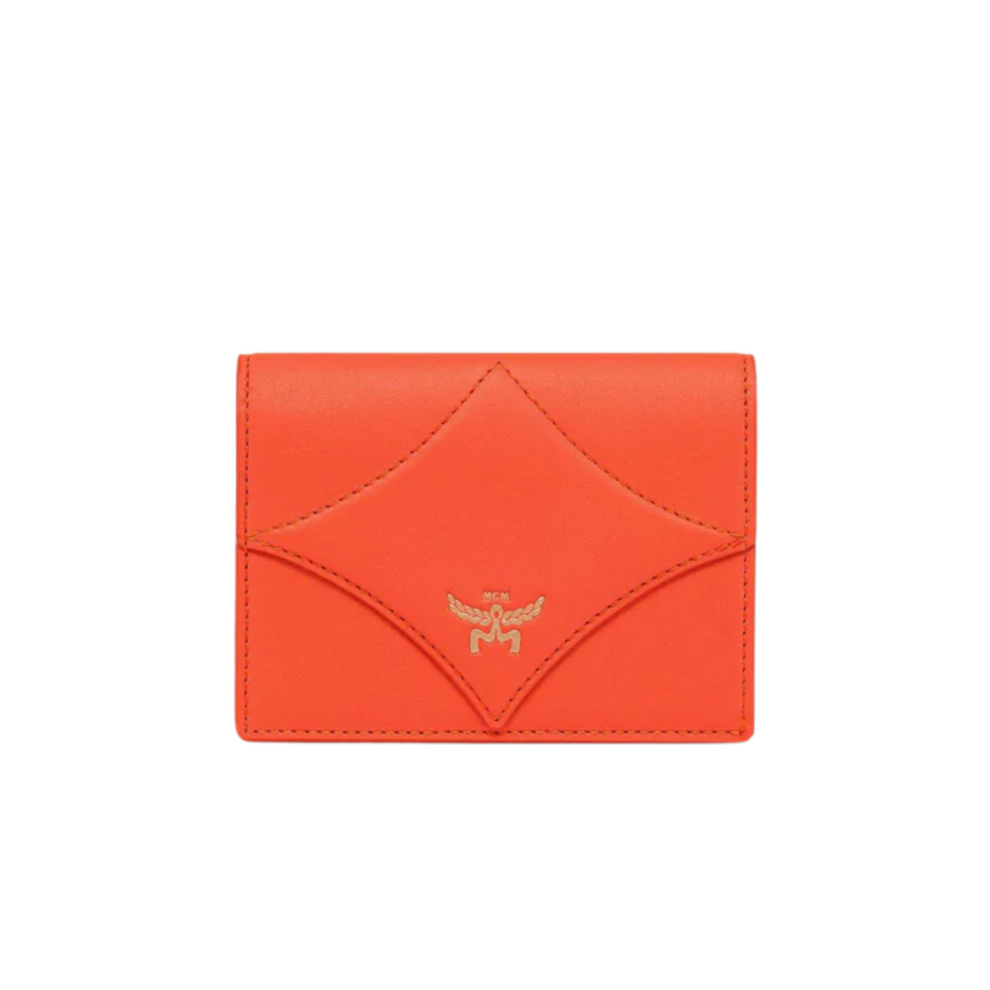 Billetera MCM Spanish Calfskin Diamond Snap Wallet Orange