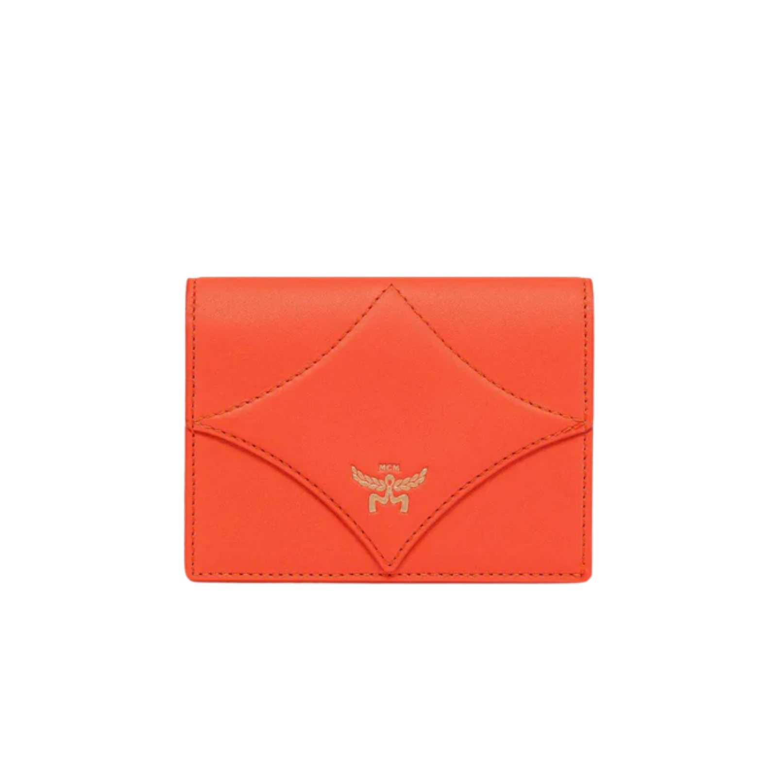 Billetera MCM Spanish Calfskin Diamond Snap Wallet Orange