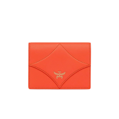 Billetera MCM Spanish Calfskin Diamond Snap Wallet Orange