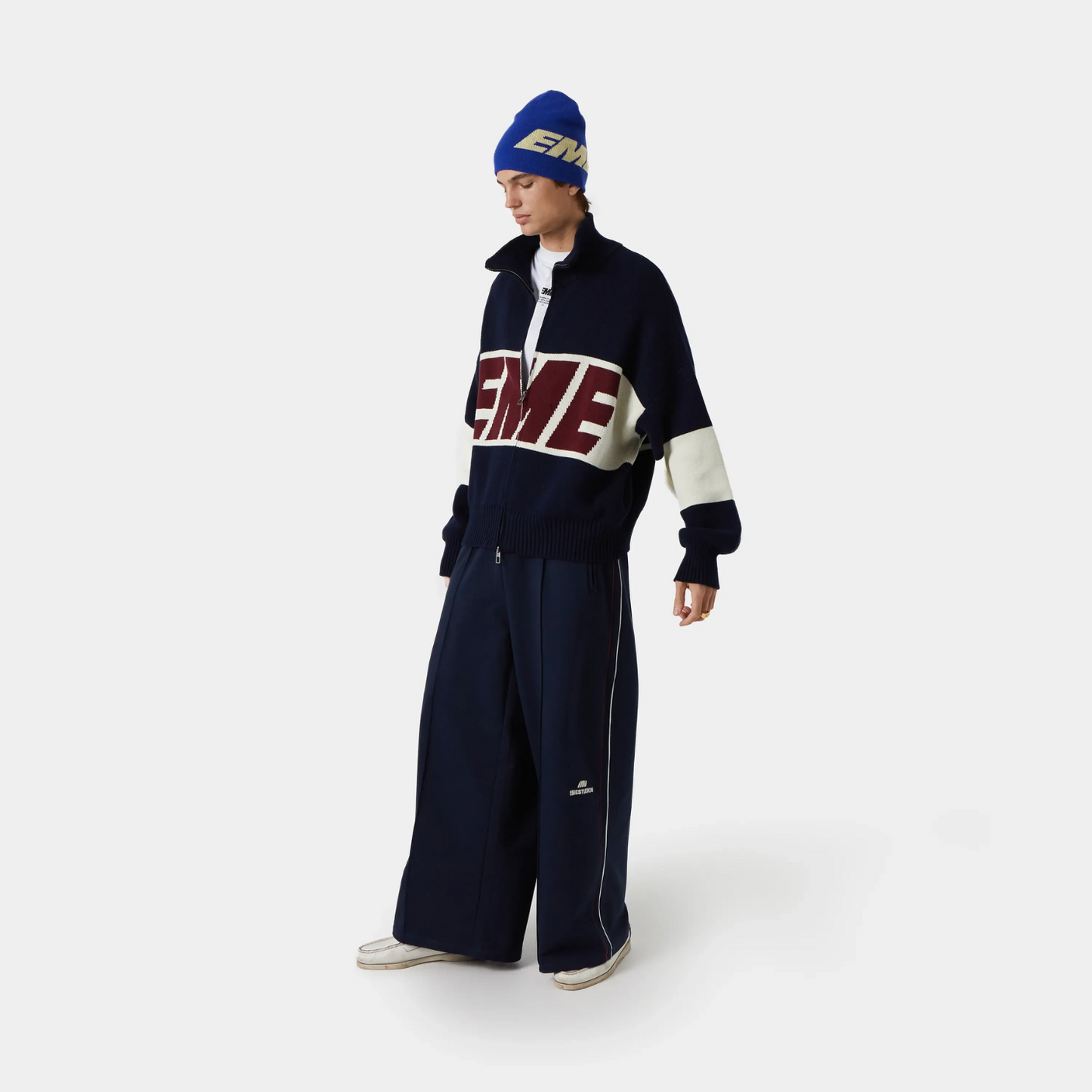 Sweater Eme Studios Thrill Navy Zipper Knit