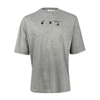 Polera Off-White Negative Mark Over Skate Melange Grey - L