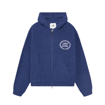 Sweater Eme Studios Anon Indigo Knit Full Zip