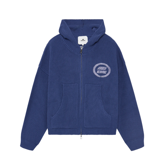 Sweater Eme Studios Anon Indigo Knit Full Zip