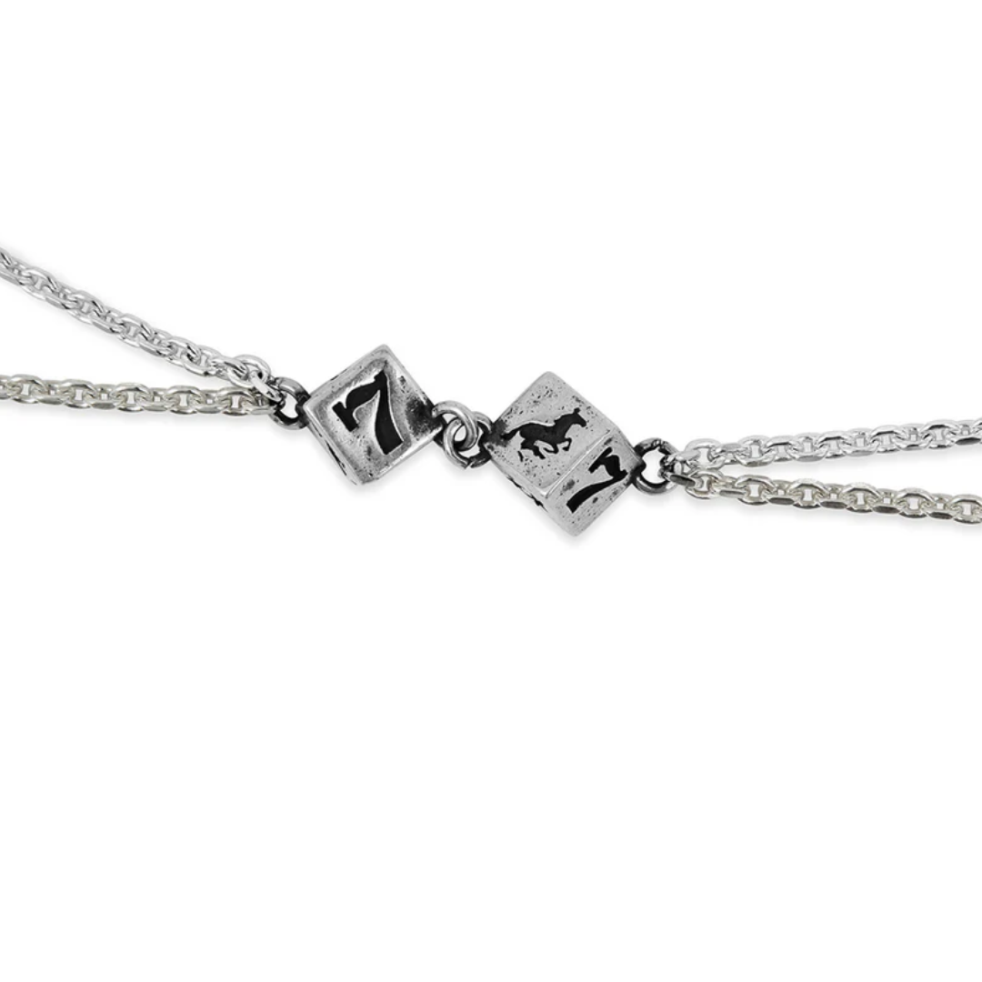 Collar Twojeys Dice Double Chain Silver