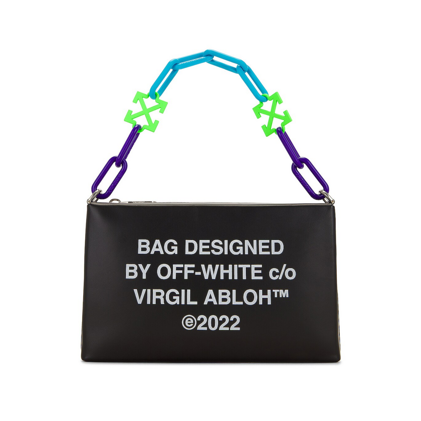 Cartera Off-White Block Pouch Met Black/White