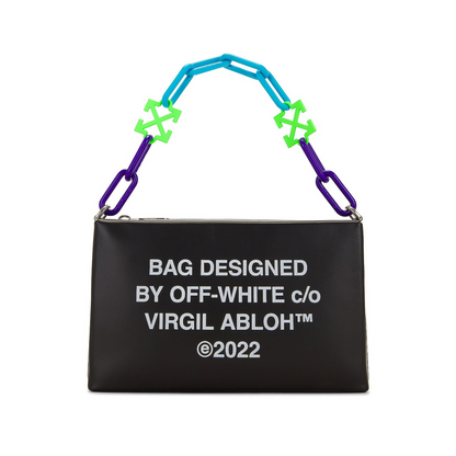 Cartera Off-White Block Pouch Met Black/White