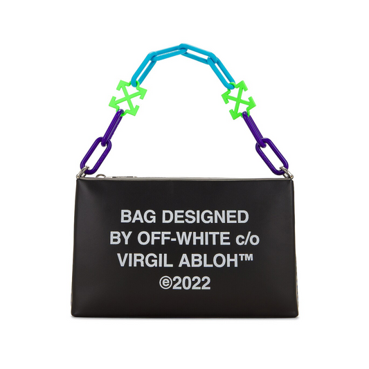 Cartera Off-White Block Pouch Met Black/White