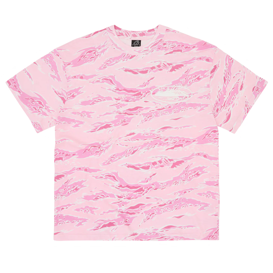 Polera Corteiz Island Puff Print Pink Tiger Camo