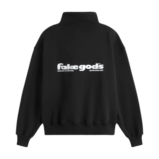 Half Zip Fake Gods Black