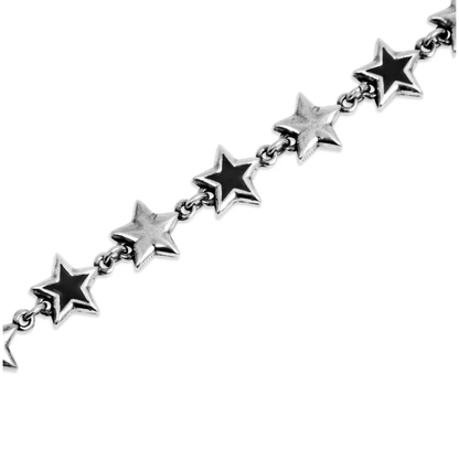Pulsera Twojeys Black Enameled Stars Silver