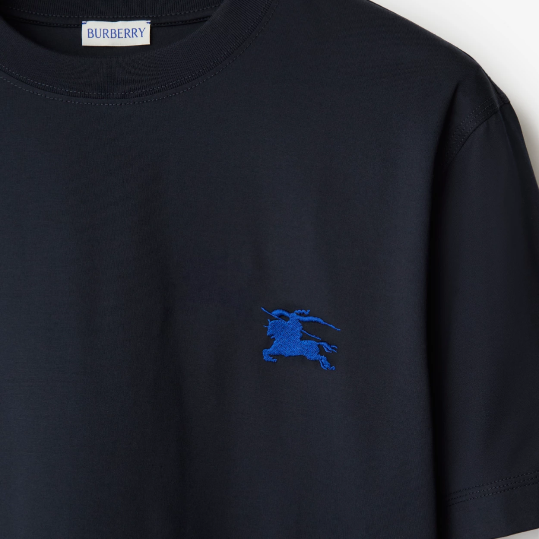 Polera Burberry Embroidery Small Logo Black